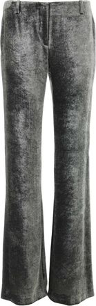 Alberta Ferretti Alberta Ferretti Silver Velvet Wide Leg Pant