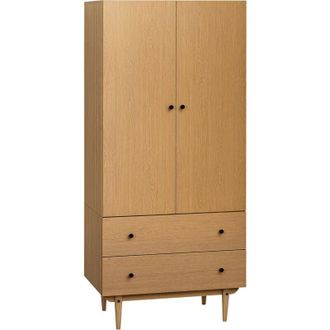 HOMCOM Homcom - 2 Door Wardrobe with 2 Drawers, Hanging Rail, Clothes Storage Organiser
