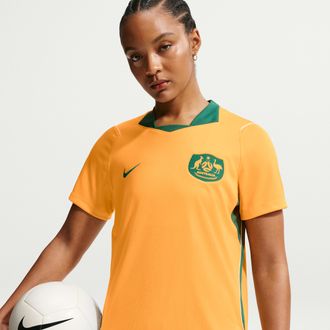 Nike Australia 2026 Stadium Home Nike Womens Dri-FIT Soccer Jersey in Brown | IB5270-704