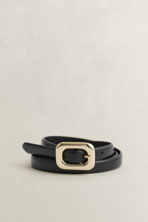 GANT Women Rounded Buckle Leather Belt (100/40) BLACK