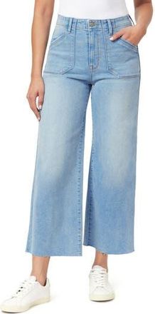 Kensie High Waist Raw Hem Crop Wide Leg Jeans in Brisbane at Nordstrom Rack, Size 10