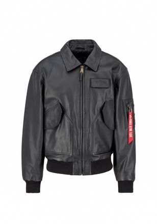 Alpha Industries Lederjacke ALPHA INDUSTRIES CWU-45/P Leather Heritage, Herren, Gr. 3XL, schwarz, Obermaterial: 100% Leder, Futter: 100% Polyester, F&uuml;llung: 100% Polye