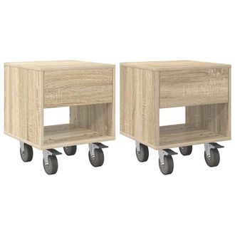 vidaXL Mesita De Noche 2 Pcs Roble Sonoma 40,5 X 40 X 48 Cm Vidaxl