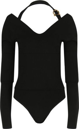 Ferragamo V-Neck Long Sleeve Bodysuit
