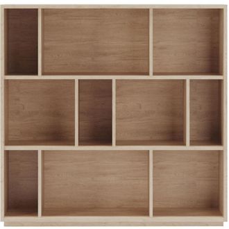 HERDASA Estanter&iacute;a Librer&iacute;a, Colecci&oacute;n Nack, Con 3 Niveles De Altura En Melamina Color Roble