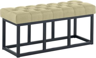 Clp Clp - Taburete Pie De Cama Amun Tela & Negro Gris Topo 100 Cm