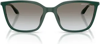 A|X Armani Exchange 55mm Square Sunglasses in Dark Green/grey Gradient at Nordstrom