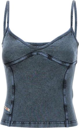 Diesel Blue Denim Sleeveless Corset Top