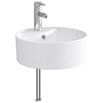 vidaXL Lavabo De Ba&ntilde;o Con Grifo Y Desag&uuml;e Cromado 40,5 X 40,5 X 15 Cm Vidaxl