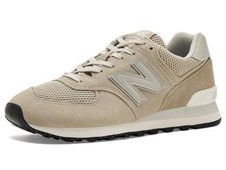 New Balance Classics WL574V2 Womens Running Shoes Beige/Nb 102 White : 8.5 B - Medium, Suede/Textile
