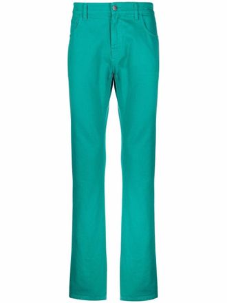 Raf Simons Pantaloni dritti con applicazione - Verde