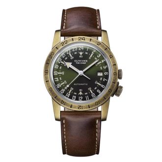Glycine Airman Vintage The Chief Purist Automatic Green Dial Mens Watch GL0413