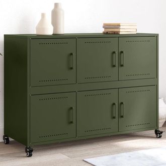 vidaXL Credenza Verde Oliva 100,5x39x72 cm in Acciaio - Vidaxl