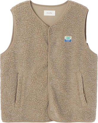American Vintage Veste courte droit SM boutonn&eacute;e - Heren - Bodywarmers - Beige - M/L - Jassen