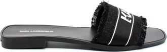 Karl Lagerfeld Skoot II Maison Karl Lace - Dames - Sandalen - Zwart - 41 EU - Katoen - Schoenen