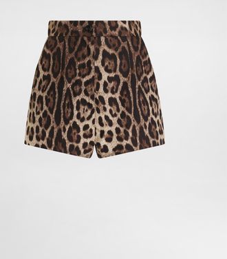 Dolce & Gabbana Leo-print Poplin Shorts - Woman Pants And Shorts Animal Print 36