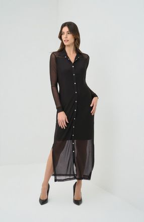 Anatomie Colette Mesh Overlay Dress in Black at Nordstrom, Size X-Large