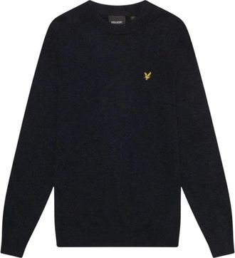 Lyle & Scott Lamswolmix Jumper met Ronde Hals - Heren - Ronde hals truien - Blauw - M - Wol - Truien & Vesten