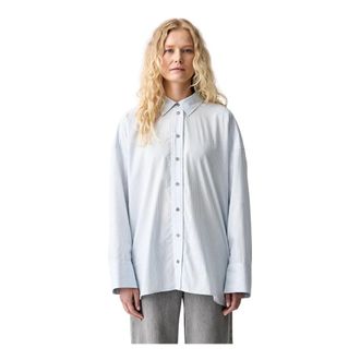 Munthe Dames, Blouses & Shirts, Blauw, Maat: XS Katoen