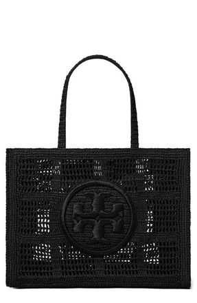 Tory Burch Ella Large Hand Crocheted Tote in Black at Nordstrom
