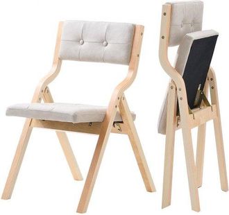OEM Sillas Plegables De Madera Con Coj&iacute;n Acolchado 575 X 480 X 800 Mm Marco De Madera Resistente Sillas Acolchadas Port&aacute;tiles Para Cocina, Oficina, Boda, 
