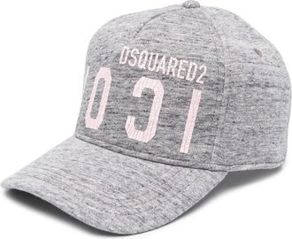 Dsquared2 logo-print cotton cap - men - Cotton - One Size - Grey
