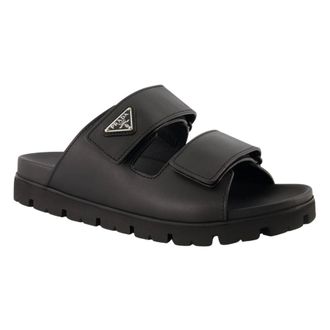Prada Chanclas de Piel - Shoes - Hombre - Negro - 40 EU