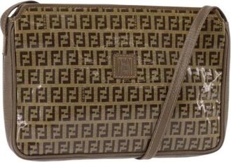 Fendi Pre-owned Cross Body Bags, female, Brown, Size: ONE SIZE Pre-owned Canvas Cross Body Bag