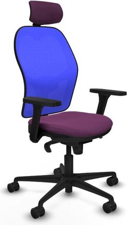 Piqueras y Crespo Piqueras Y Crespo - Jorquera Sincro Malla Azul Similpiel Morado Brazos 3d Base Nailon Cabecero 2d Ruedas 65mm Nailon