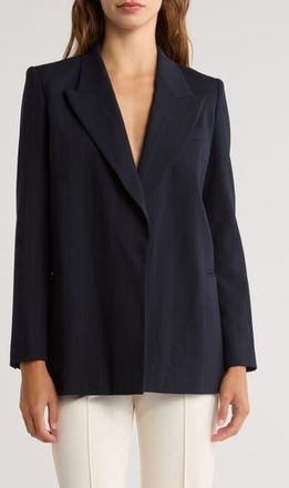 Reiss Willow Pinstripe Wool Blend Blazer in Navy at Nordstrom Rack, Size 4 Us / 8 Uk