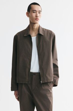 H&M Overshirt in Dark Brown/checked at Nordstrom, Size Xx-Large