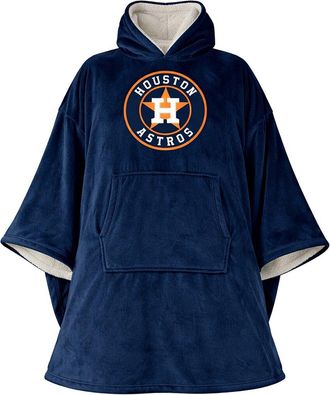 Pegasus Sports Houston Astros Mlb Logo Hooded Fleece Blanket Poncho