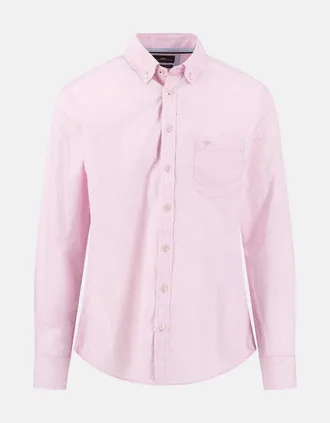 Fynch-Hatton Mens Geometric Print Button Down Shirt Magnolia - Pink - Size: 40/Regular