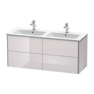 Duravit Duravit Xsquare Vanity Unit Unitario De Pared 128.0 X 47.8 Cm, 4 Cajones, Para Lavabo Me De Starck 233613, Color (frente/cuerpo): Laca Blanca Lila Alt