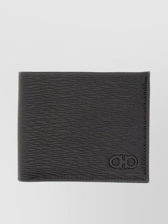 Ferragamo textured bi-fold wallet gancini detail