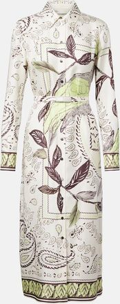 Tory Burch Belted printed silk midi dress