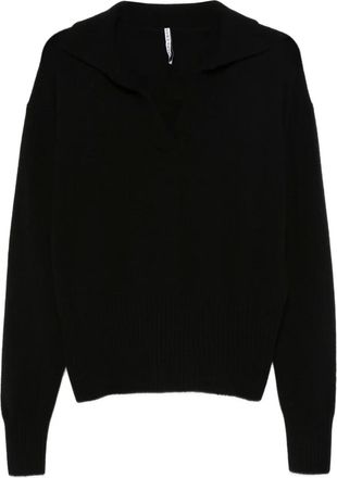 Liviana Conti V-neck collared sweater - women - Cashmere - S - Black