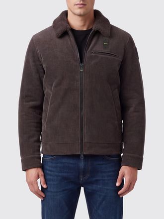 Blauer Velvet Shirt Jacket with Fur Collar and Zip Closure