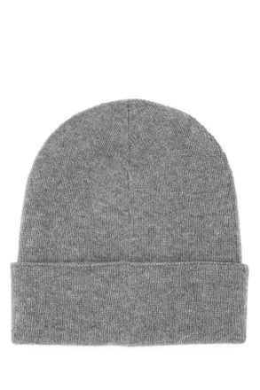 Alexander McQueen Mens Grey Cashmere Beanie Hat 1460 Exterior: Cuffie
