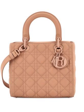Dior Ultra Matte Lady Dior Bag Cannage Quilt Calfskin Medium satchel - women - Calf Leather - One Size - Neutrals