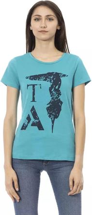Trussardi Action T-Shirt - Dames - T-shirts - Blauw - S - Katoen - Tops