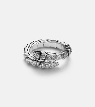 Bulgari Serpenti Viper 18kt white gold ring with diamonds