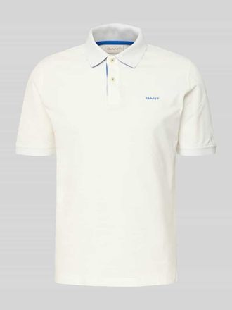 GANT Regular Fit Poloshirt mit Logo-Stitching in Offwhite, Gr&ouml;&szlig;e XXXL