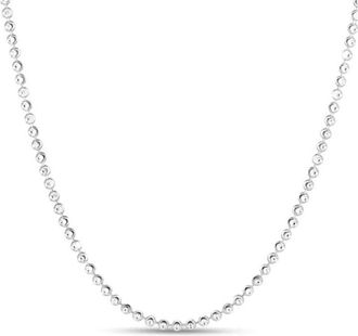 Tresorra Sterling Silver Moon-Cut Bead Chain Necklace - 2.5mm