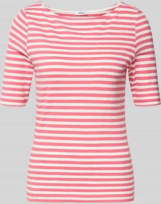 s.Oliver Red Label Slim Fit T-Shirt aus reiner Baumwolle in Pink, Gr&ouml;&szlig;e 34