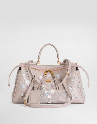 Dolce & Gabbana Medium Vittoria Handbag With Embroidery - Woman Shoulder And Crossbody Bags Multicolor Onesize