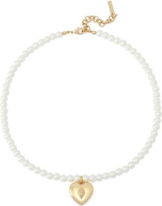 Kurt Geiger Faux Pearl Eagle Pendant Necklace in Gold/Pearl at Nordstrom
