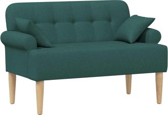 vidaXL Sof&aacute; Amoroso Con Botones Acolchados Verde Oscuro Tela Vidaxl