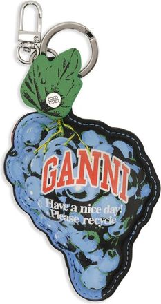 Ganni Portachiavi con logo - Blu