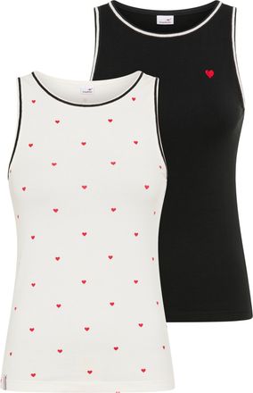 Kangaroos Tr&auml;gertop KANGAROOS, Damen, Gr. 32/34, sanftes wei&szlig;, schwarz, Rippware, Obermaterial: 95% Baumwolle, 5% Elasthan, figurbetont h&uuml;ftlang, Rundhals, Tops